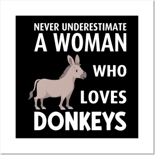 Woman Donkey Posters and Art